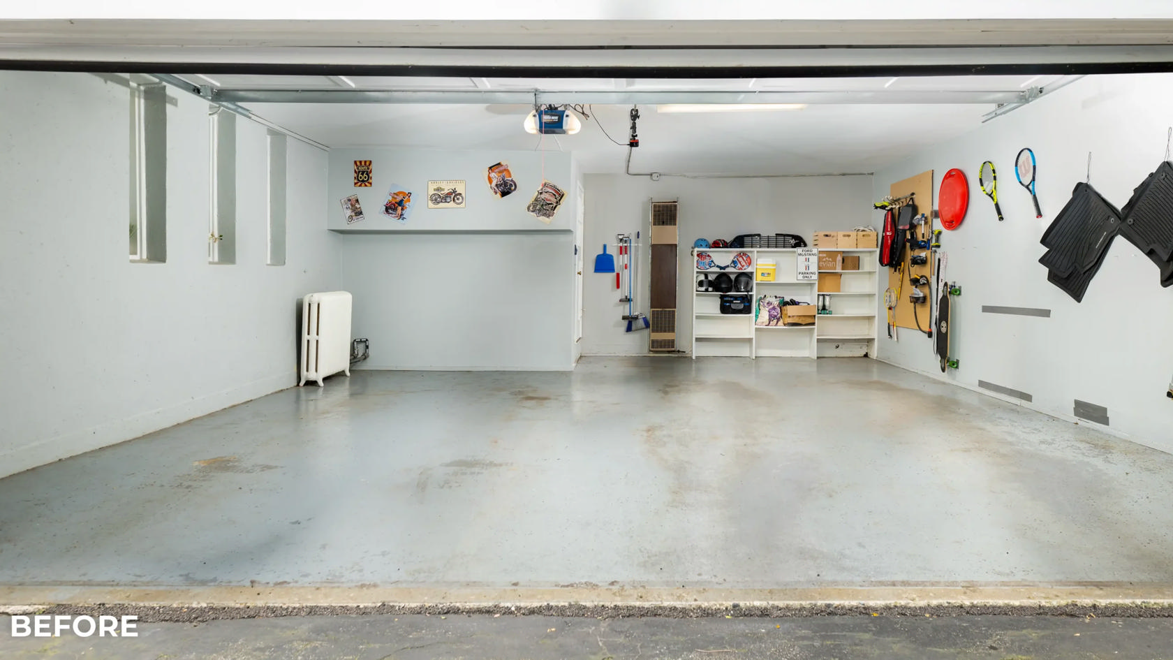 Garage before RaceDeck flooring